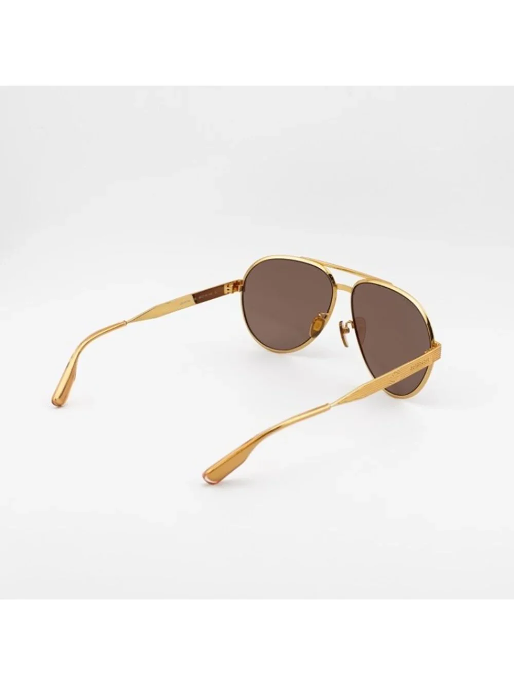 Gucci GG1513S 002 Sunglasses Yellow Gold Aviator Frame, Brown Lens